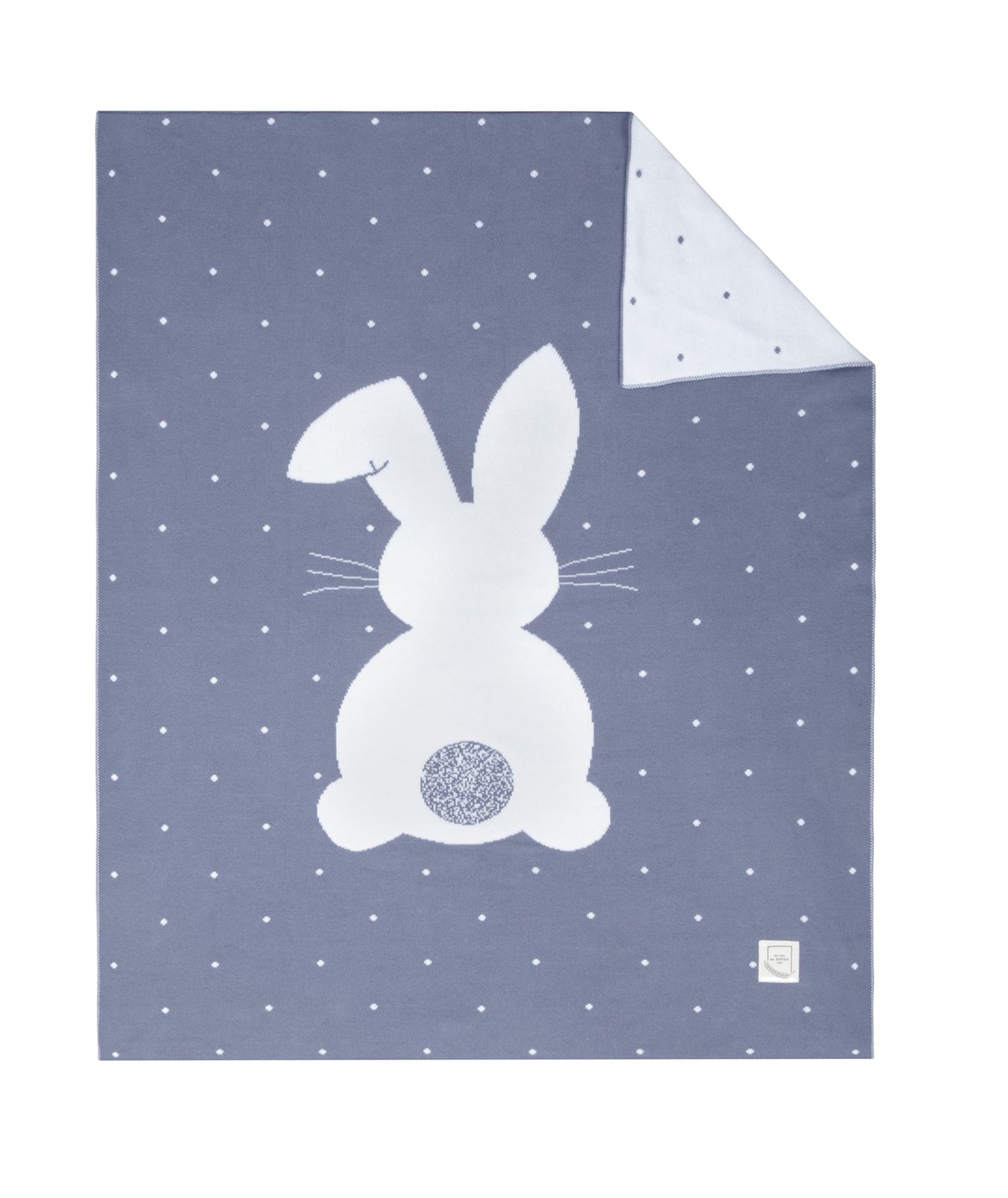 Knitted Rabbit Patterned Baby Blanket - 80 x 100cm