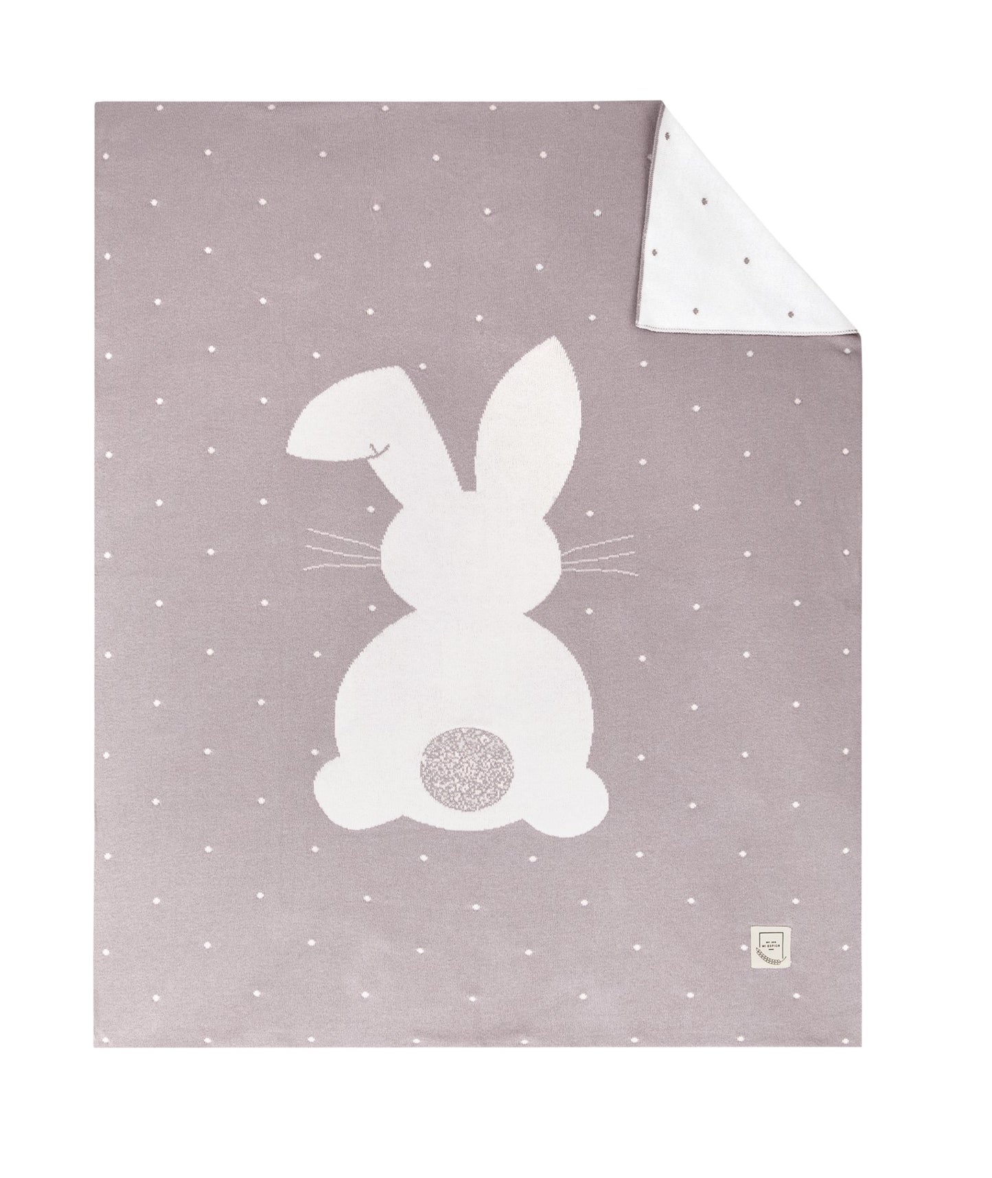 Knitted Rabbit Patterned Baby Blanket - 80 x 100cm