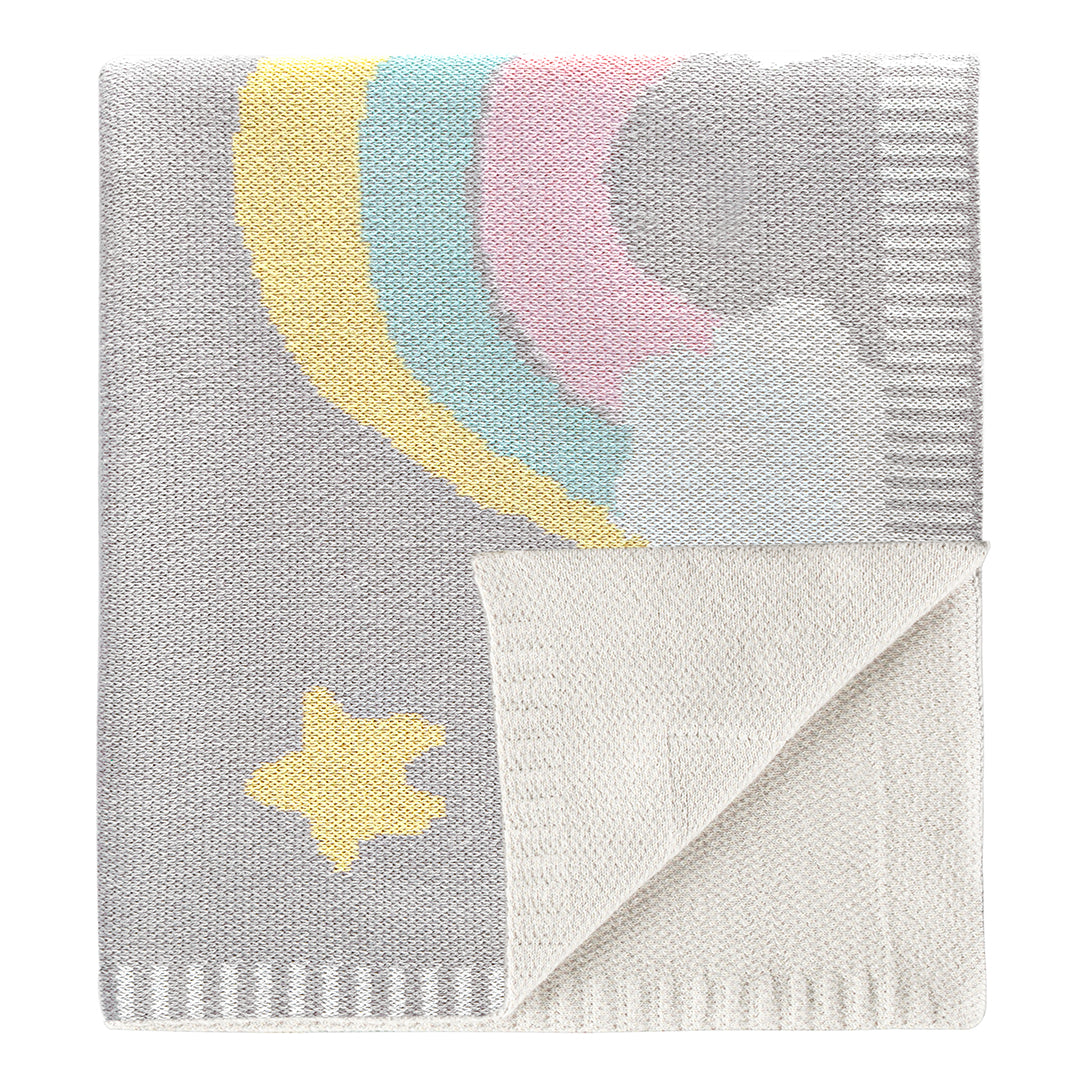 Organic Cotton Knitwear Colorful Baby Blanket Rainbow