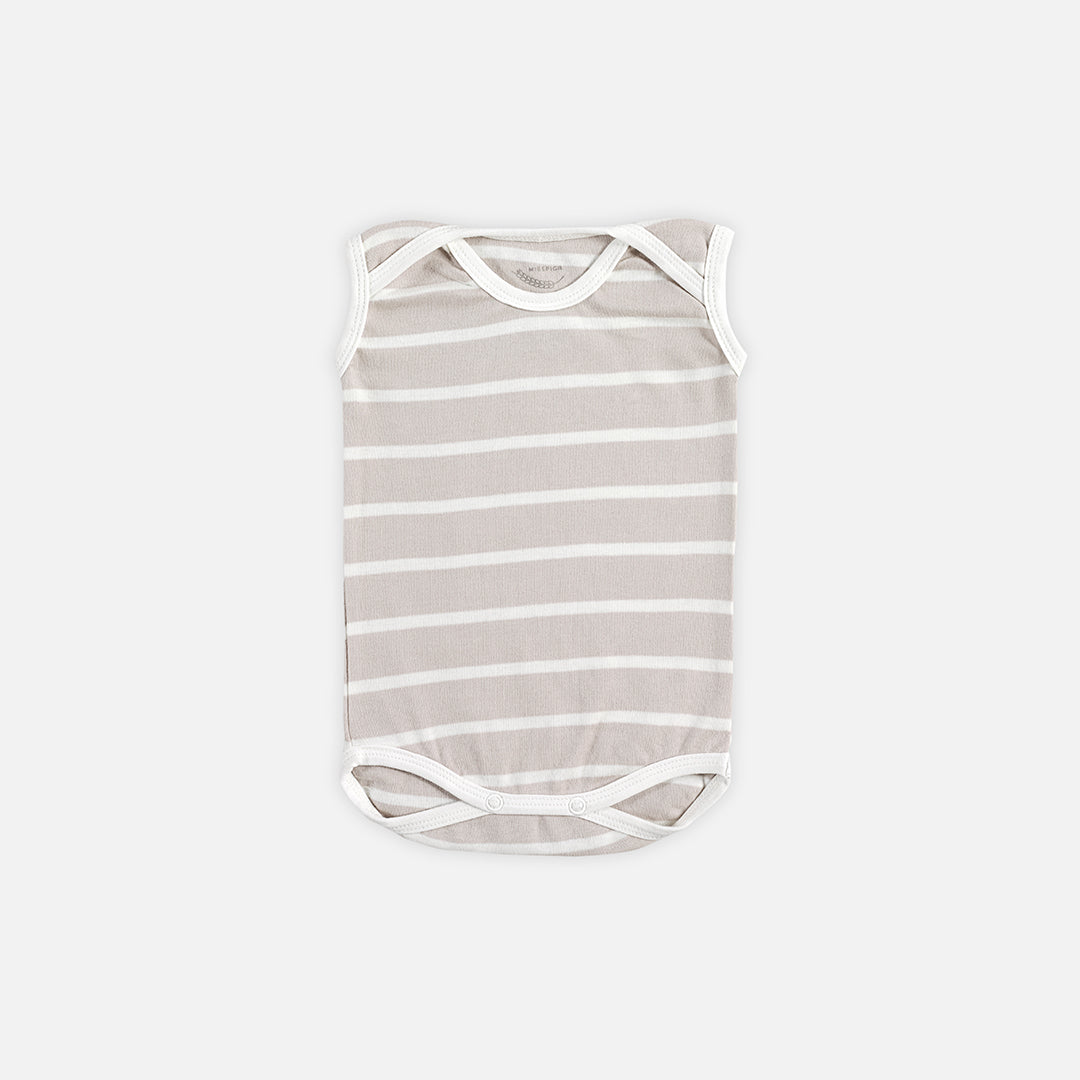 Striped Sleeveless Bodysuit - 3 piece