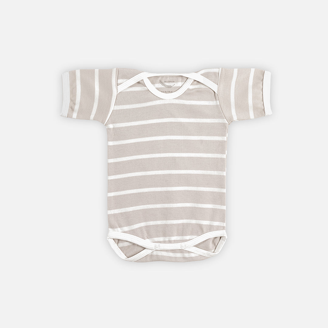 Striped Short Sleeve Bodysuit - 3 Piece