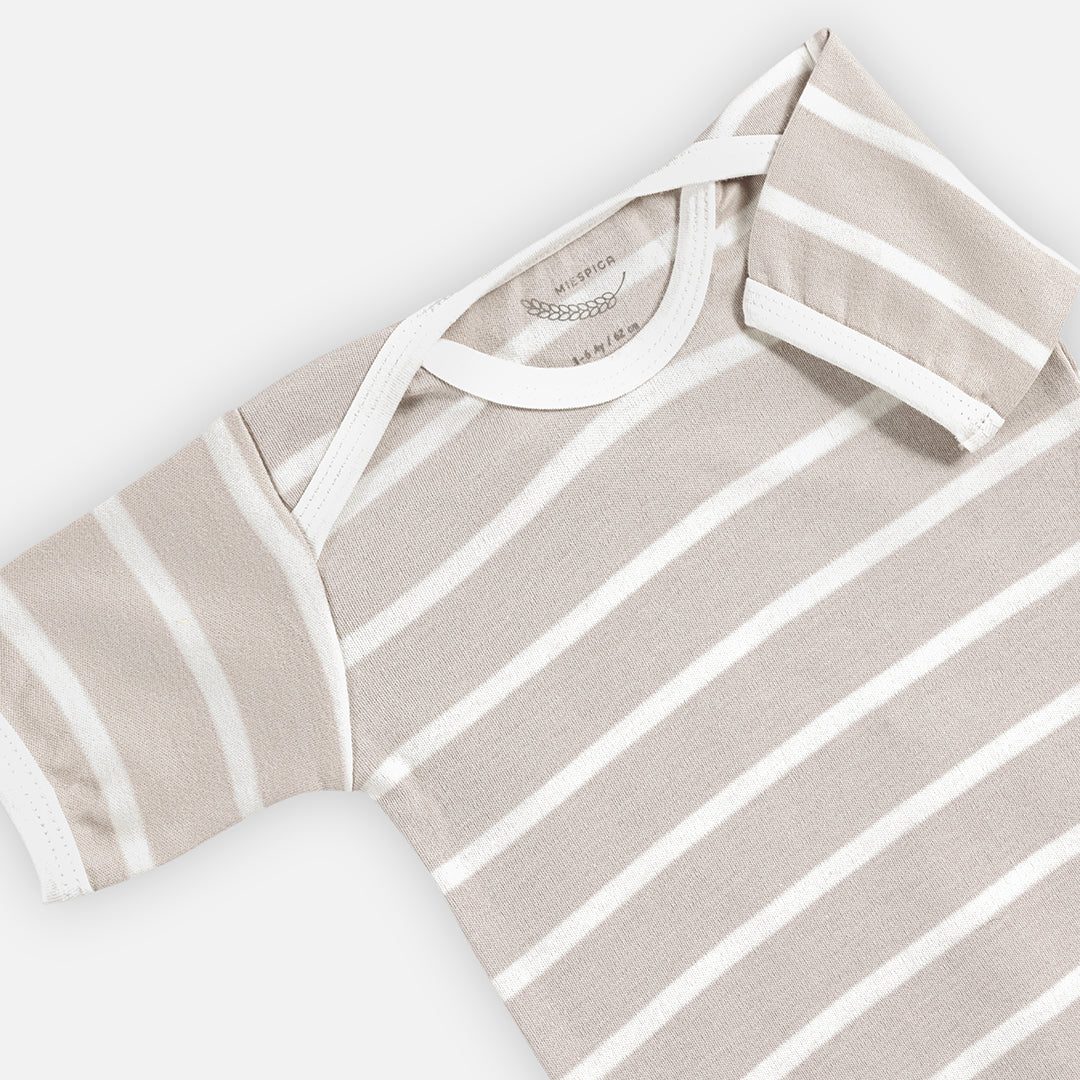 Striped Short Sleeve Bodysuit - 3 Piece