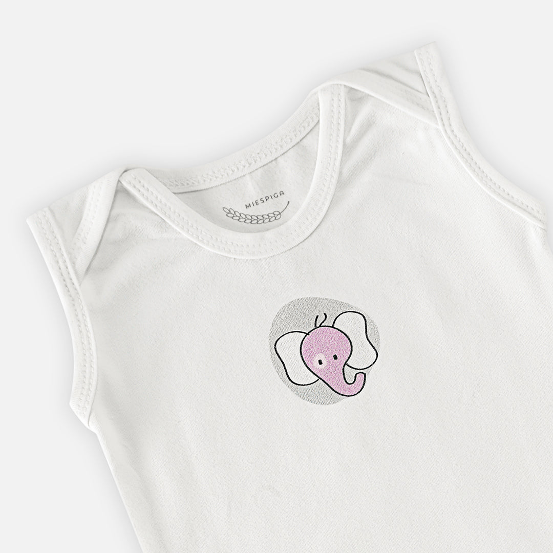 Elephant Baby Sleeveless Bodysuit - Set of 3