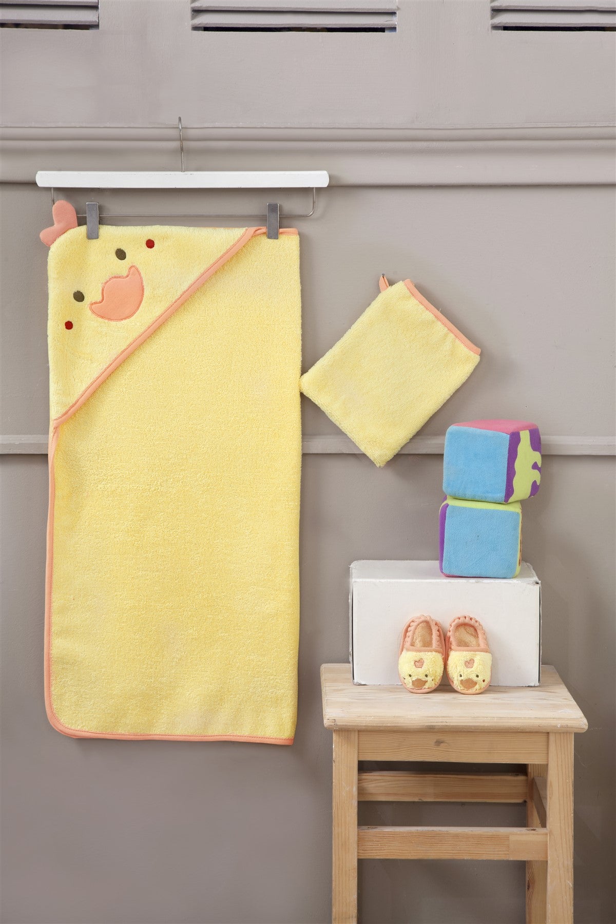 Baby Towel Swaddle Pouch Set Little Duck - 3 piece