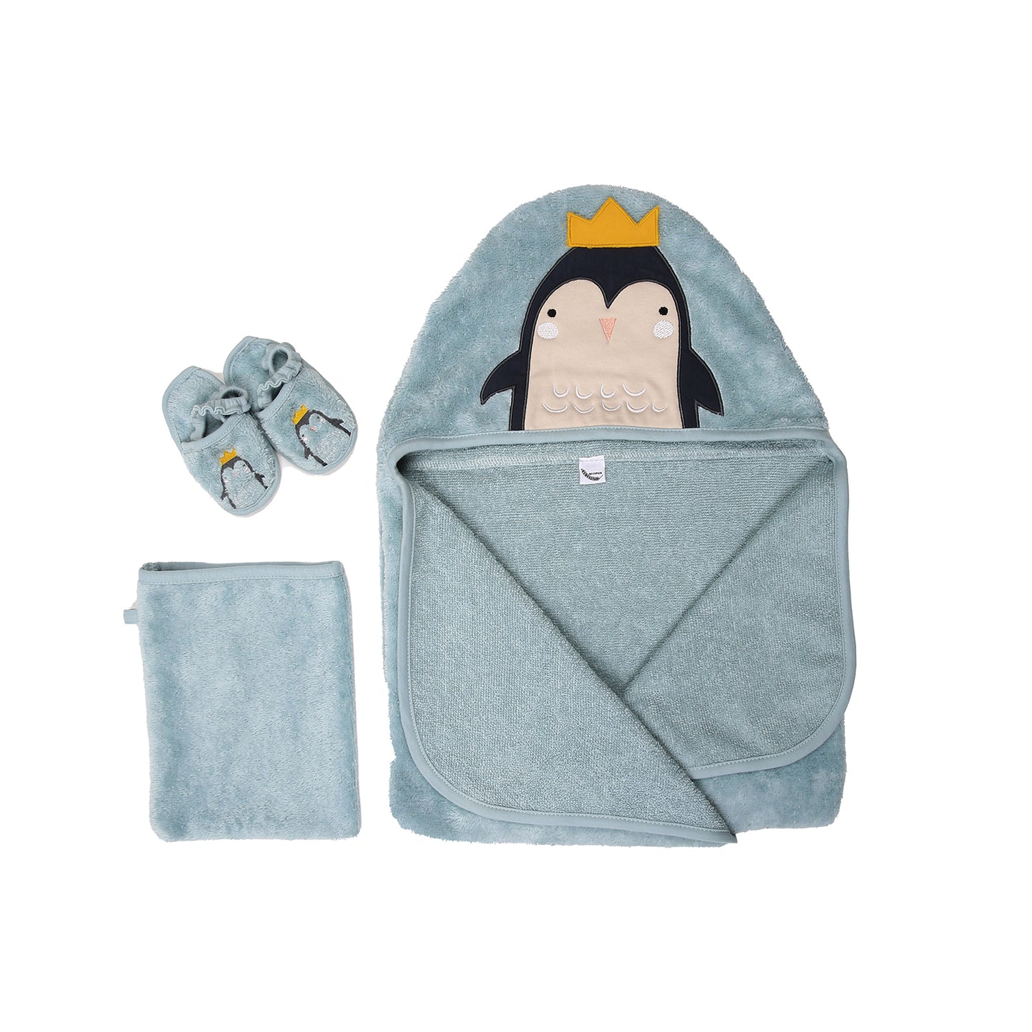 Penguin Printed Towel Swaddle Bag Set - 3 piece