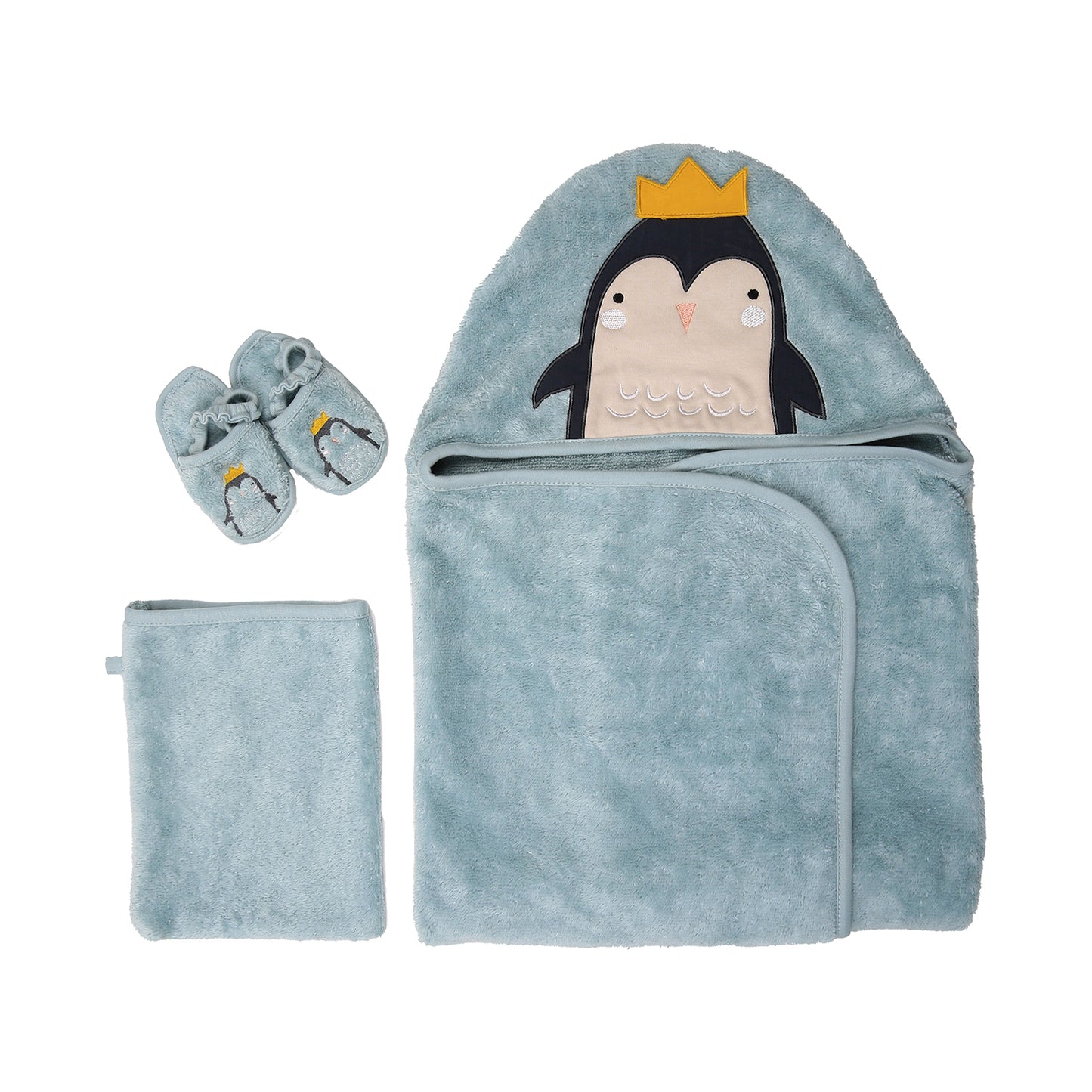 Penguin Printed Towel Swaddle Bag Set - 3 piece