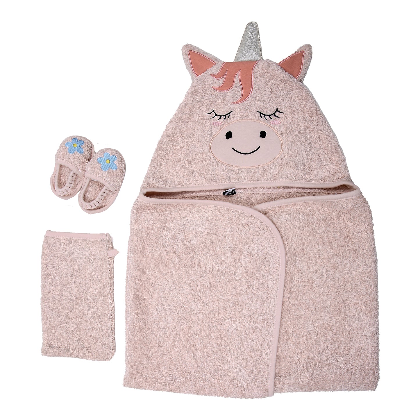 Unicorn Towel Swaddle Pouch Set