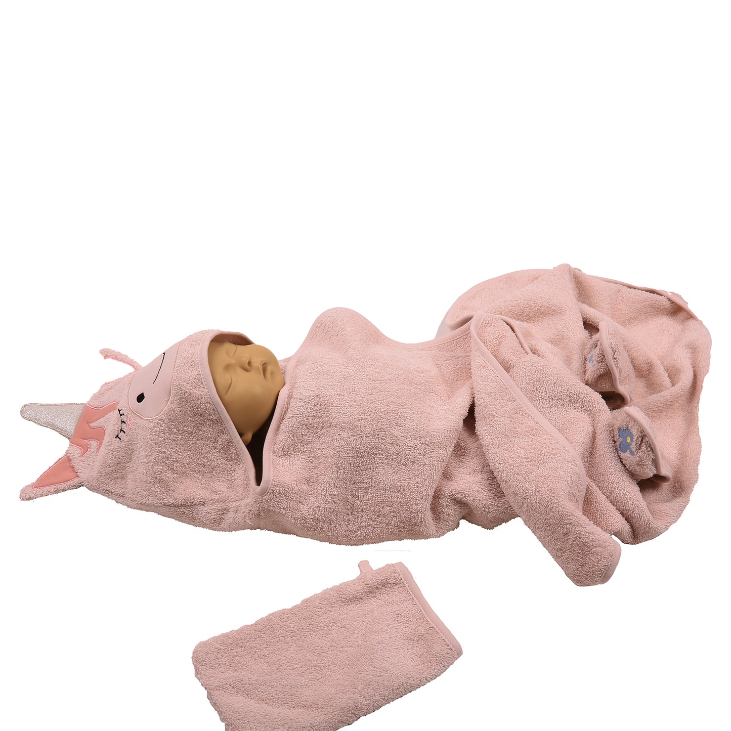 Unicorn Towel Swaddle Pouch Set