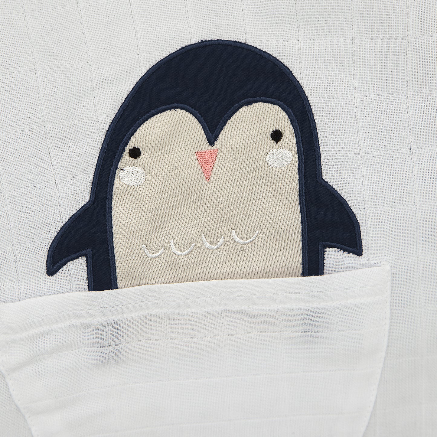 Penguin Baby Muslin Poncho