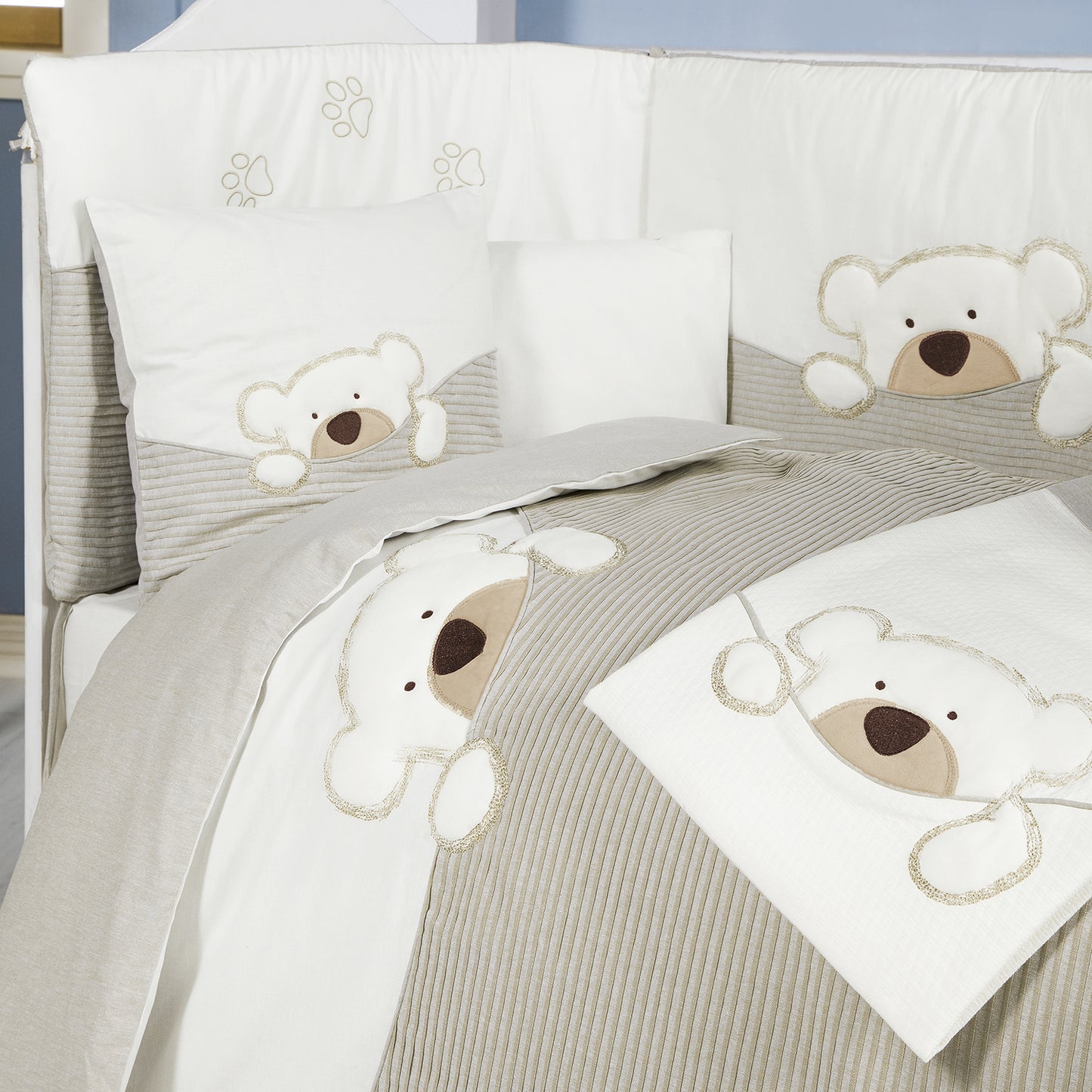 Teddy Cot Bedding Cover Set - 3 Piece