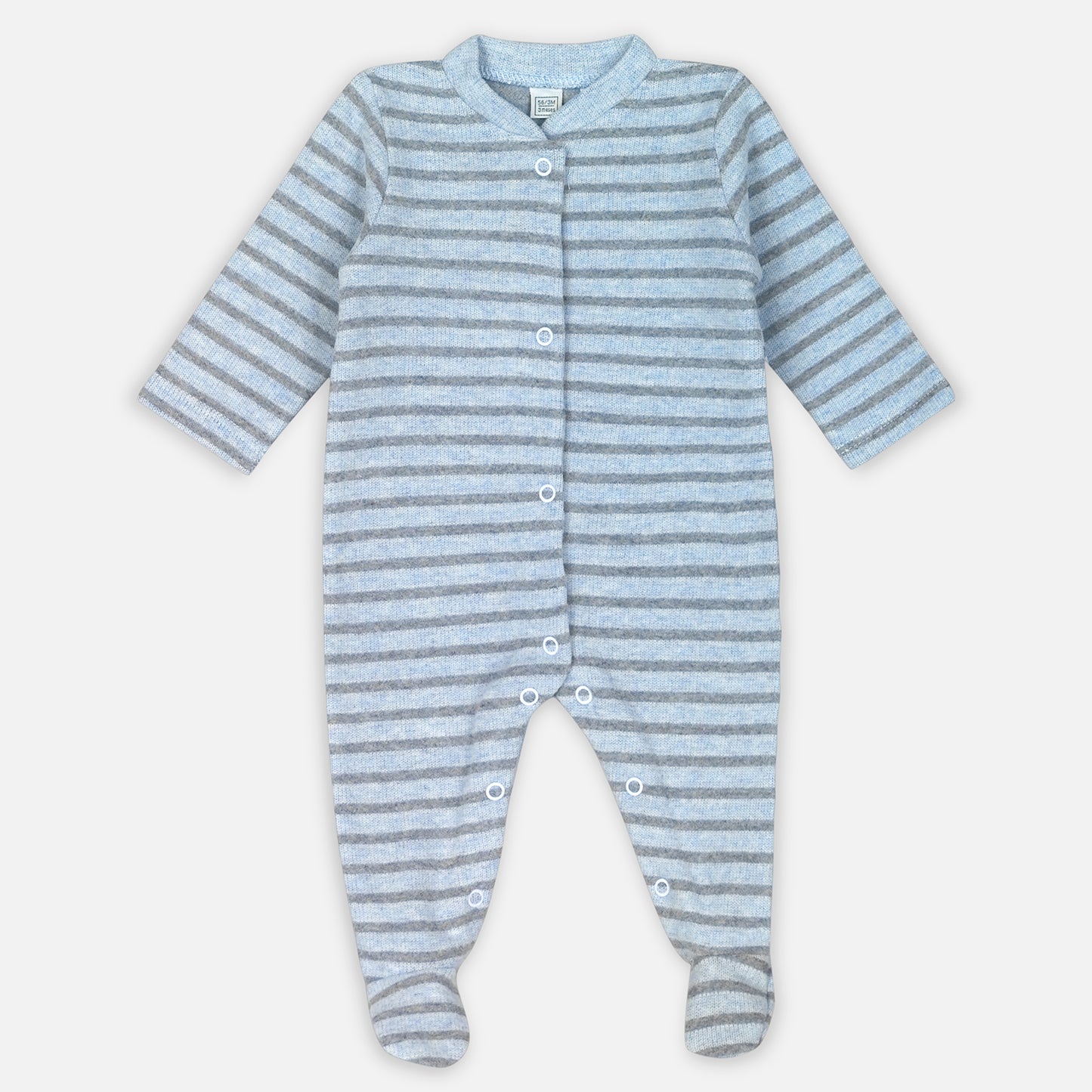 Blue Striped Baby Winter Jumpsuit